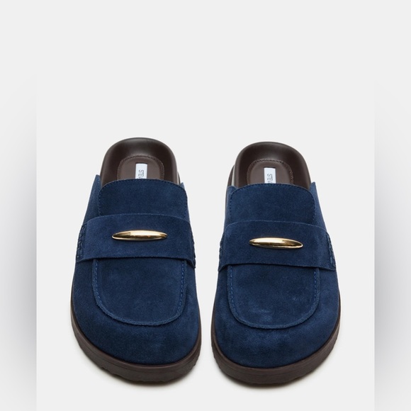 Steve Madden Tobin Navy Suede Slip-On Mule Flat (Size 8.5 women’s US) NWT - Picture 3 of 6